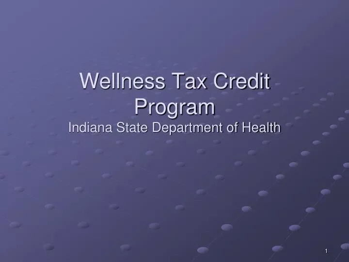 wellness tax credit program indiana state department of health