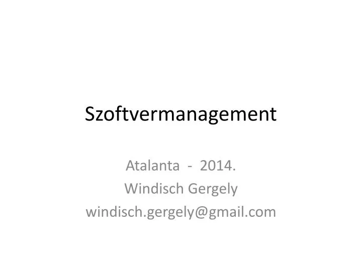 szoftvermanagement