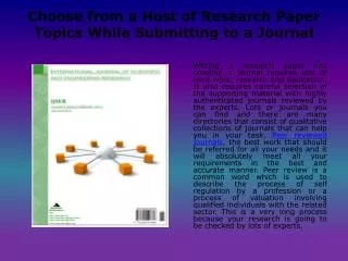 Peer Reviewed Journals