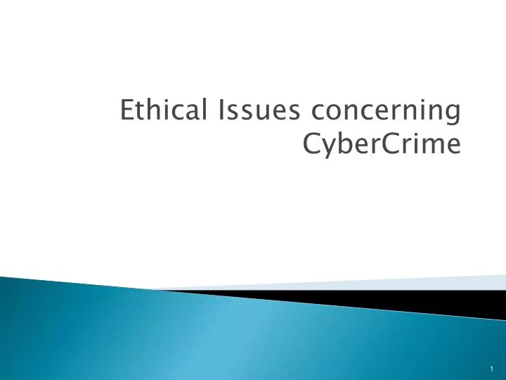 ethical issues concerning cybercrime