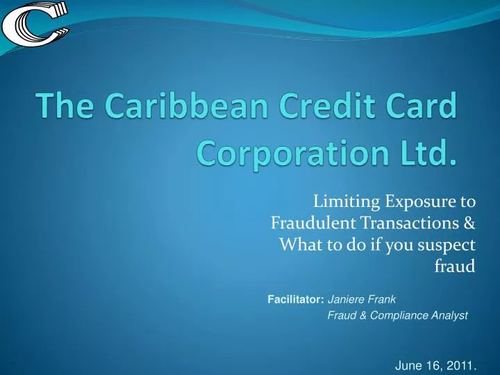 the caribbean credit card corporation ltd
