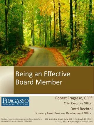 Being an Effective Board Member