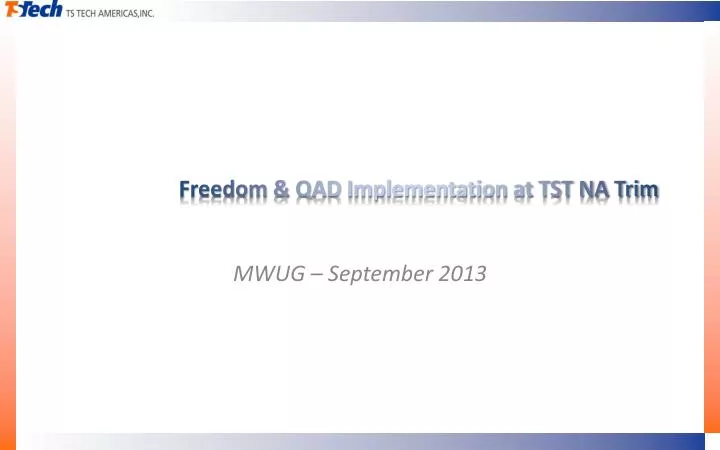 freedom qad implementation at tst na trim