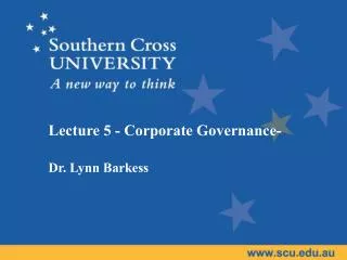 Lecture 5 - Corporate Governance-