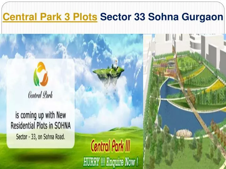 central park 3 plots sector 33 sohna gurgaon