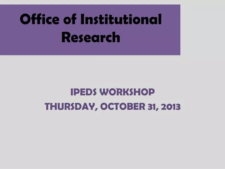 office of institutional research