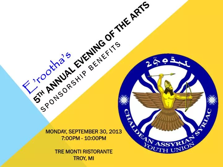 e rootha s 5 th annual evening of the arts