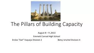 The Pillars of Building Capacity
