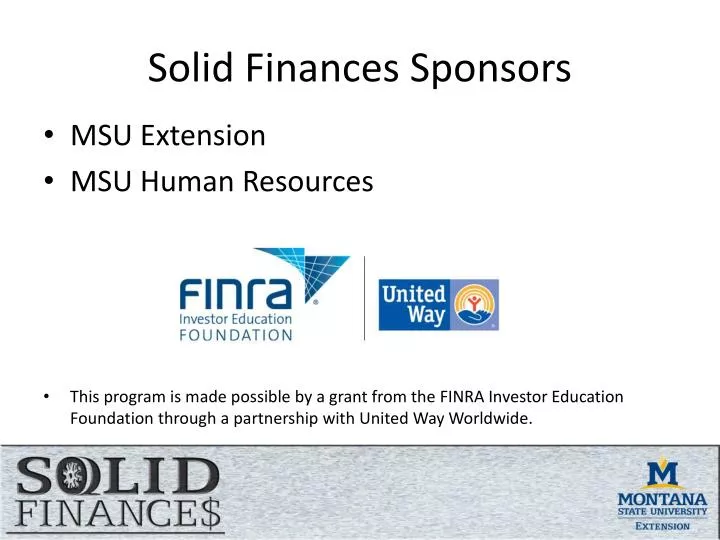 solid finances sponsors