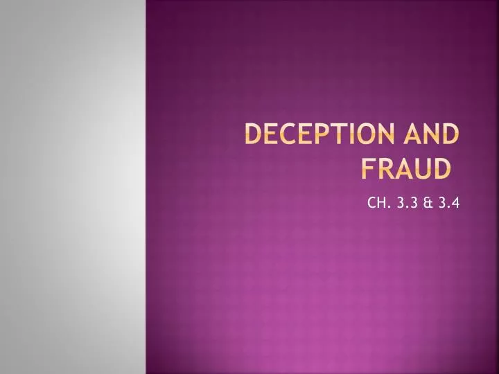 deception and fraud