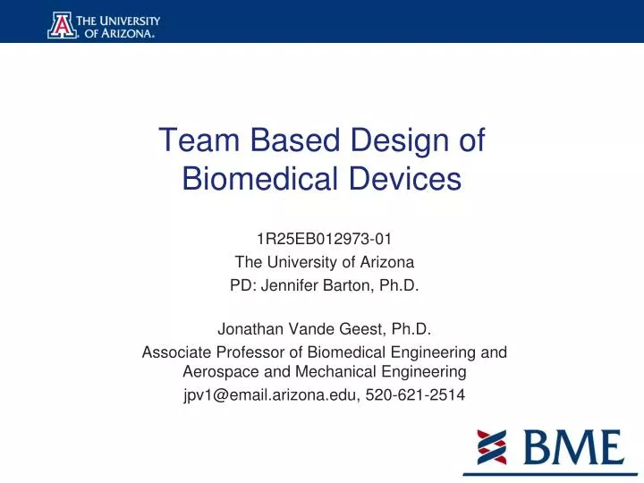 team based design of biomedical devices