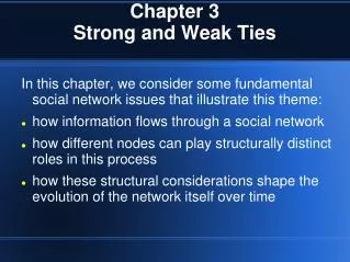 Chapter 3 Strong and Weak Ties