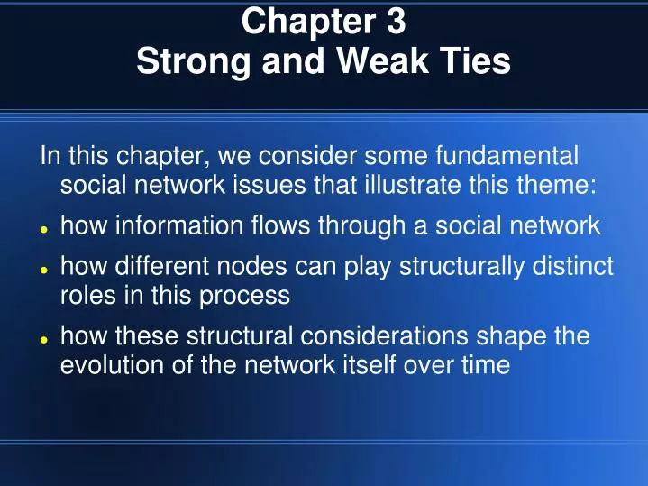 chapter 3 strong and weak ties