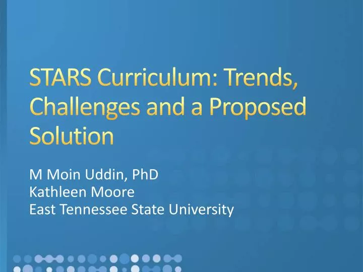 stars curriculum trends challenges and a proposed solution