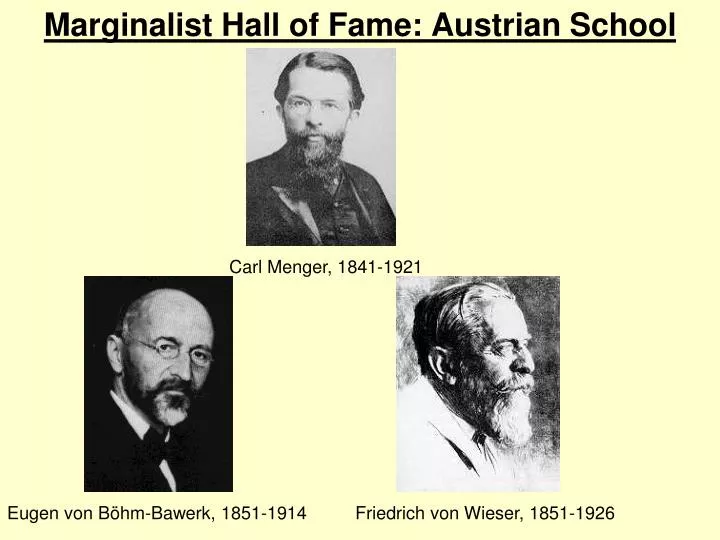 marginalist hall of fame austrian school