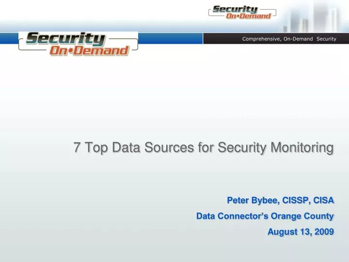 7 top data sources for security monitoring