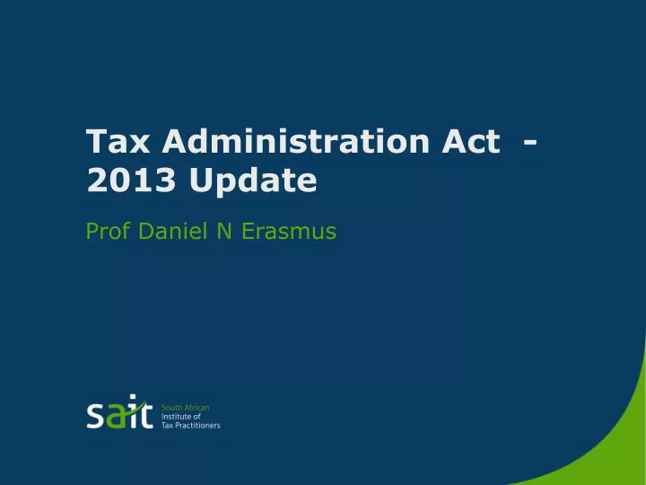 tax administration act 2013 update