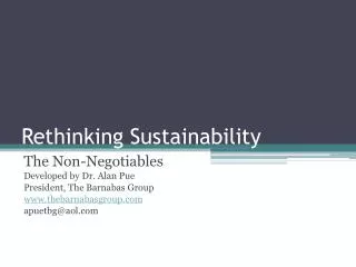 Rethinking Sustainability
