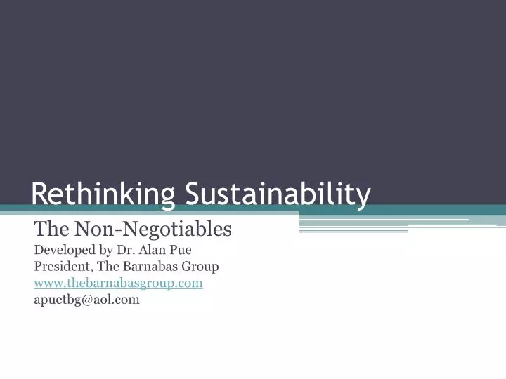 rethinking sustainability