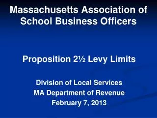 Massachusetts Association of School Business Officers