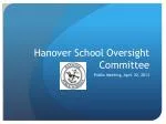 Hanover School Oversight Committee