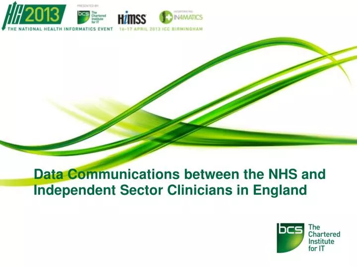 data communications between the nhs and independent sector clinicians in england