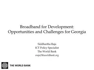 Broadband for Development: Opportunities and Challenges for Georgia