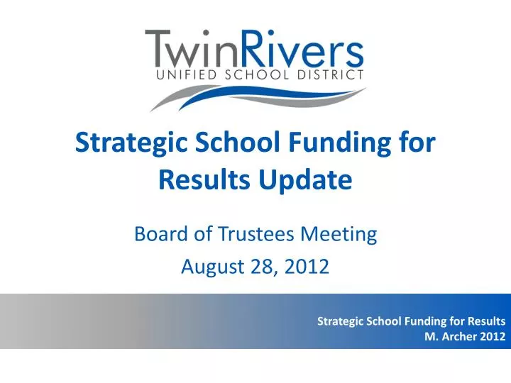 strategic school funding for results update