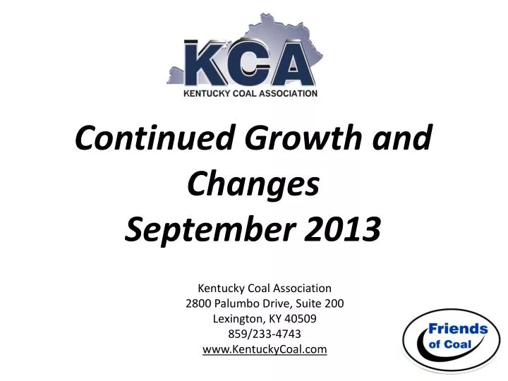 continued growth and changes september 2013