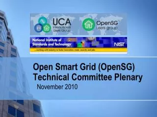 Open Smart Grid (OpenSG) Technical Committee Plenary