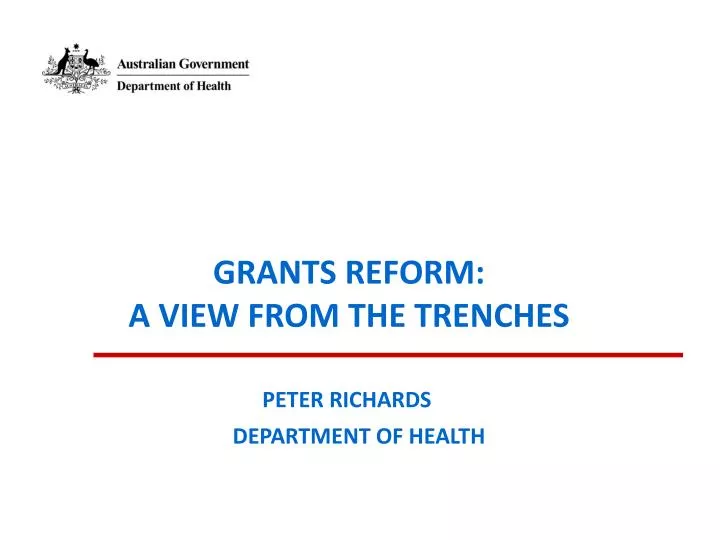 grants reform a view from the trenches