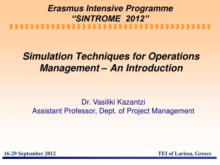 simulation techniques for operations management an introduction