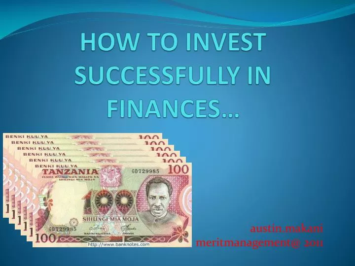 how to invest successfully in finances