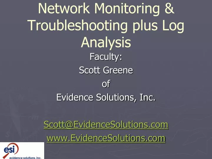 network monitoring troubleshooting plus log analysis