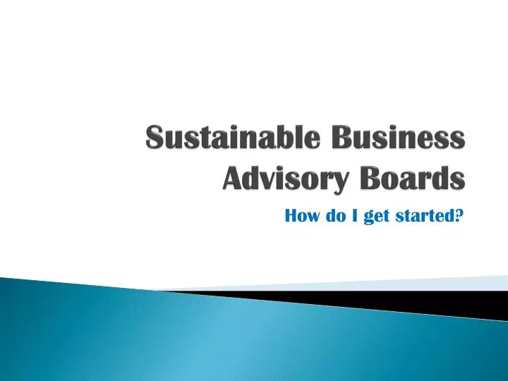 sustainable business advisory boards