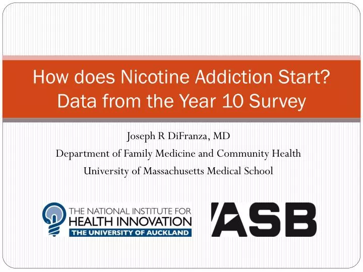 how does nicotine addiction start data from the year 10 survey
