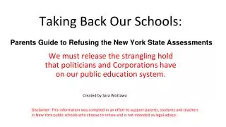 Taking Back Our Schools :