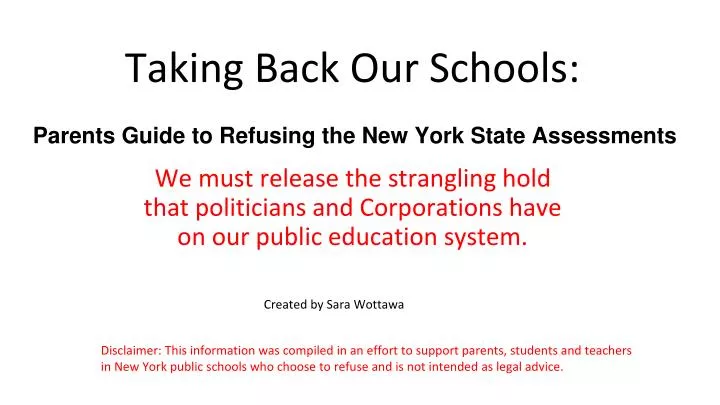 taking back our schools