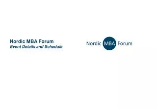Nordic MBA Forum Event Details and Schedule
