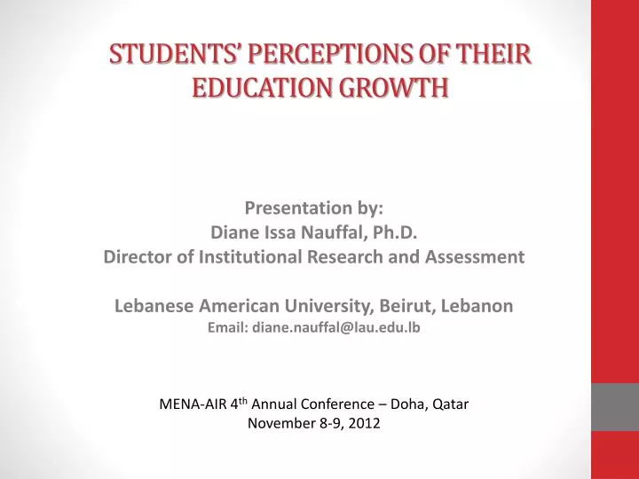 students perceptions of their education growth