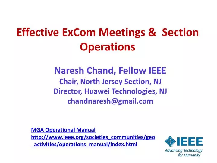 effective excom meetings section operations