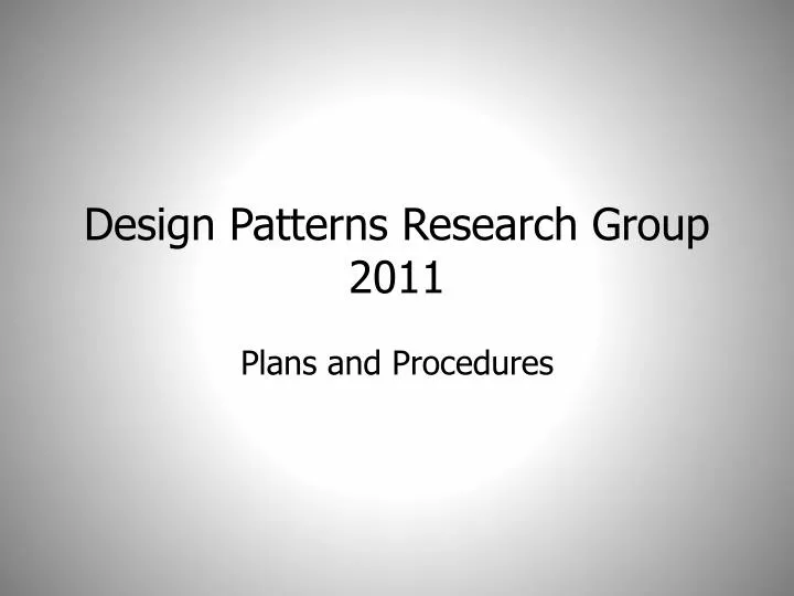 design patterns research group 2011