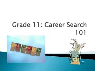 Grade 11: Career Search 101