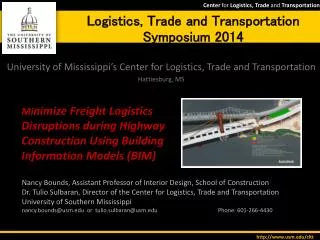Logistics, Trade and Transportation Symposium 2014