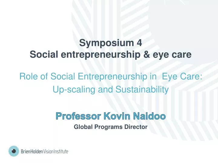 symposium 4 social entrepreneurship eye care