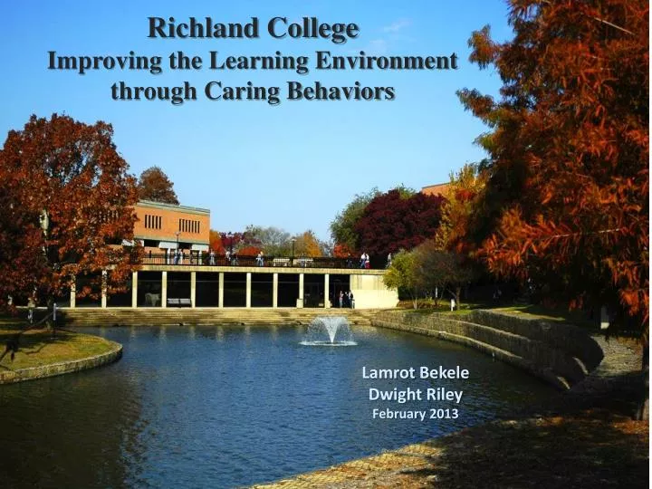 richland college improving the learning environment through caring behaviors