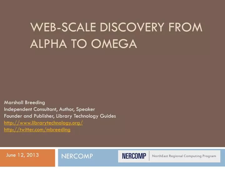 web scale discovery from alpha to omega