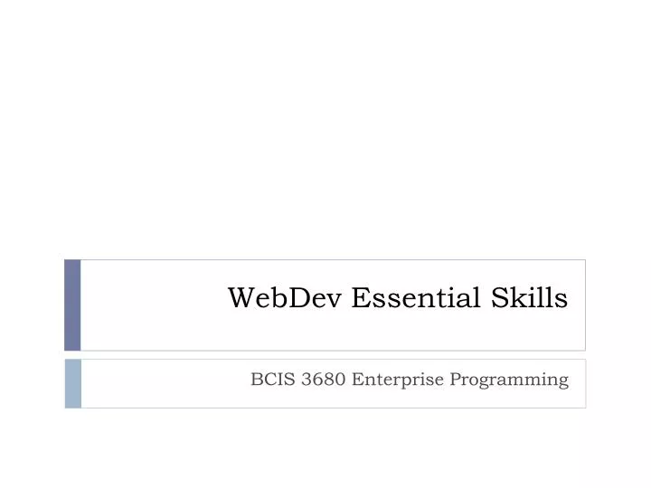 webdev essential skills