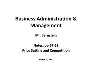 Business Administration &amp; Management