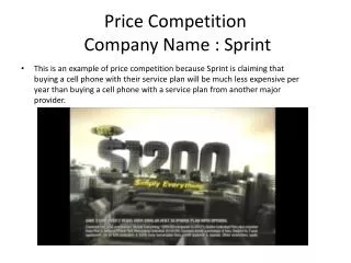 Price Competition Company Name : Sprint
